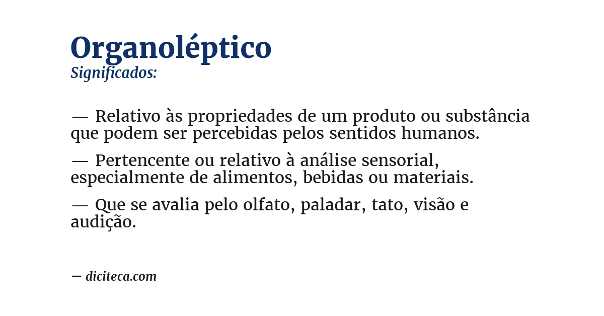 Significado de organoléptico