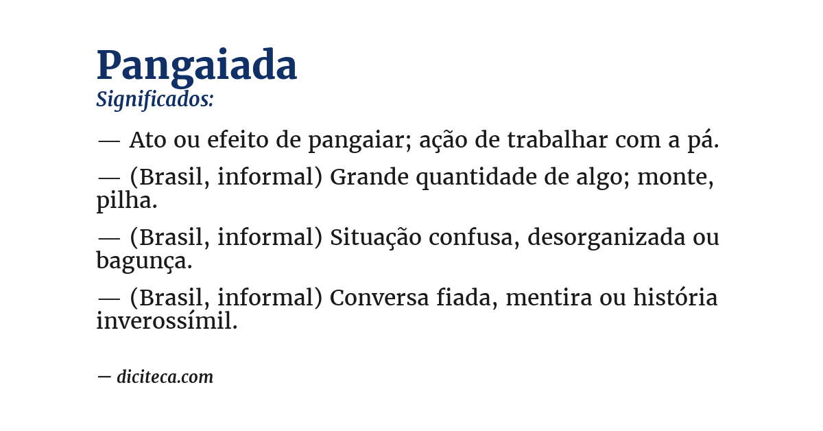 Significado de pangaiada