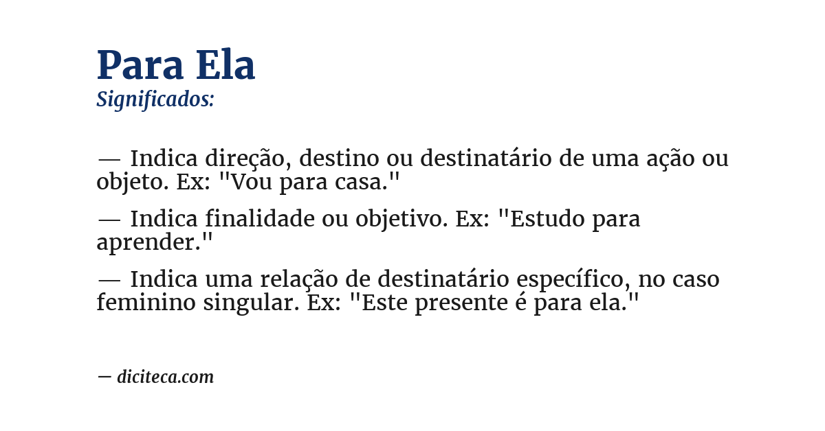 Significado de para ela