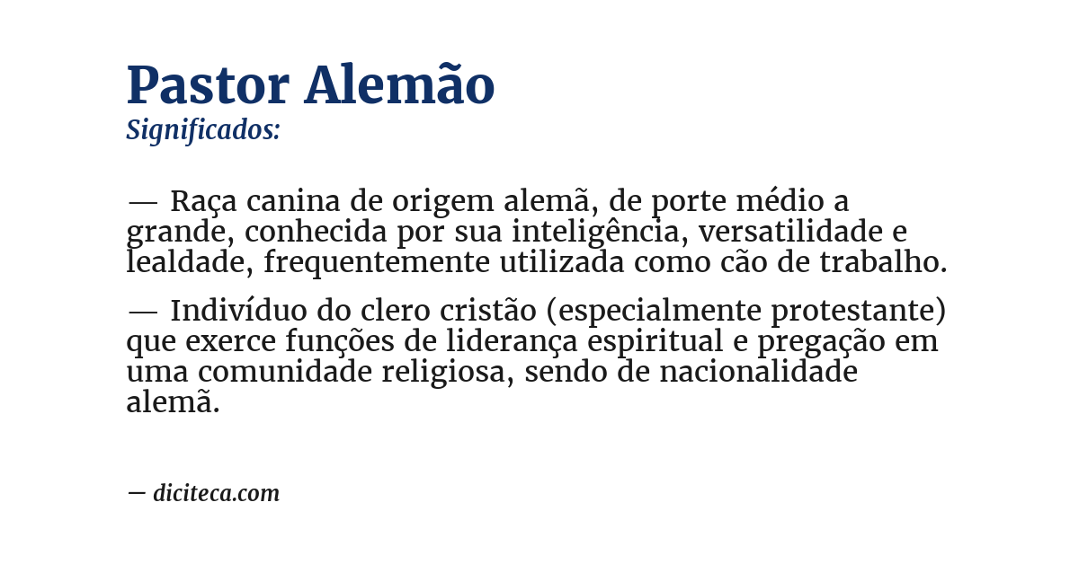 Significado de pastor alemão