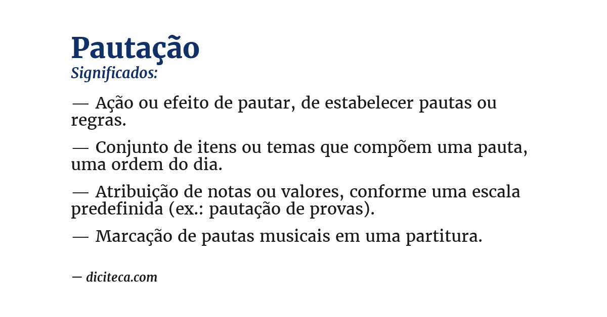 Significado de pautação