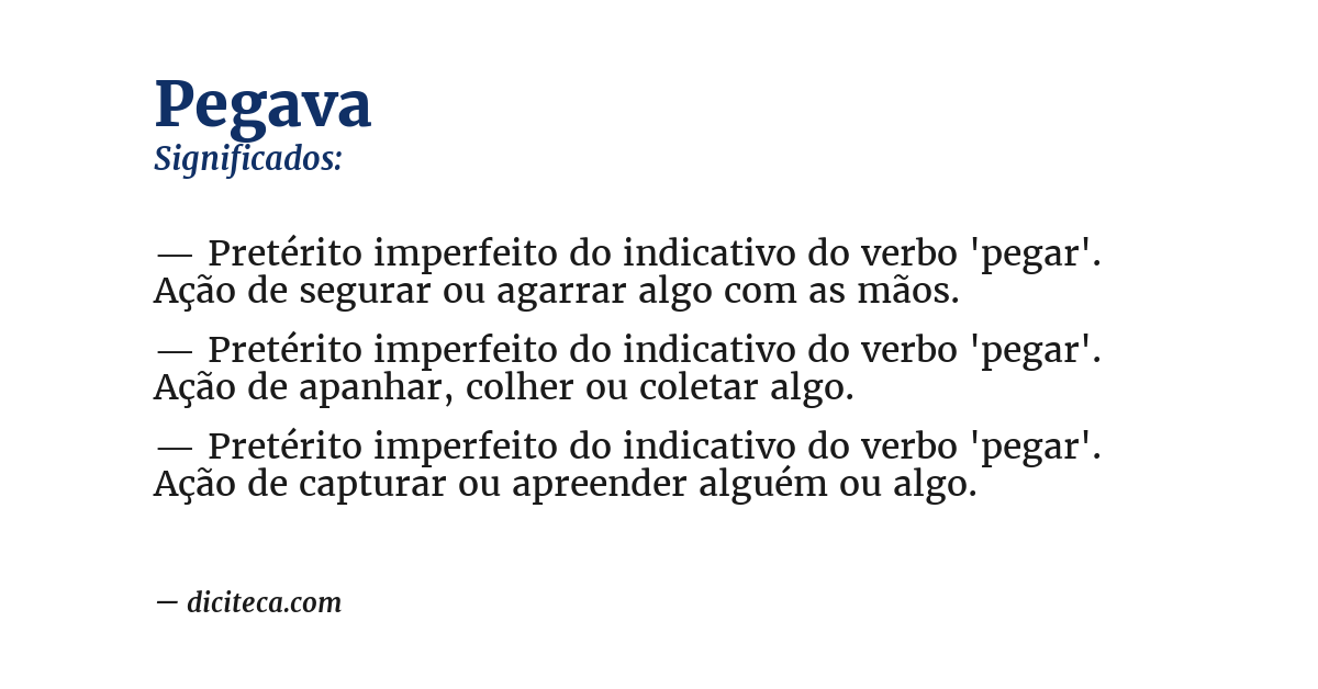 Significado de pegava