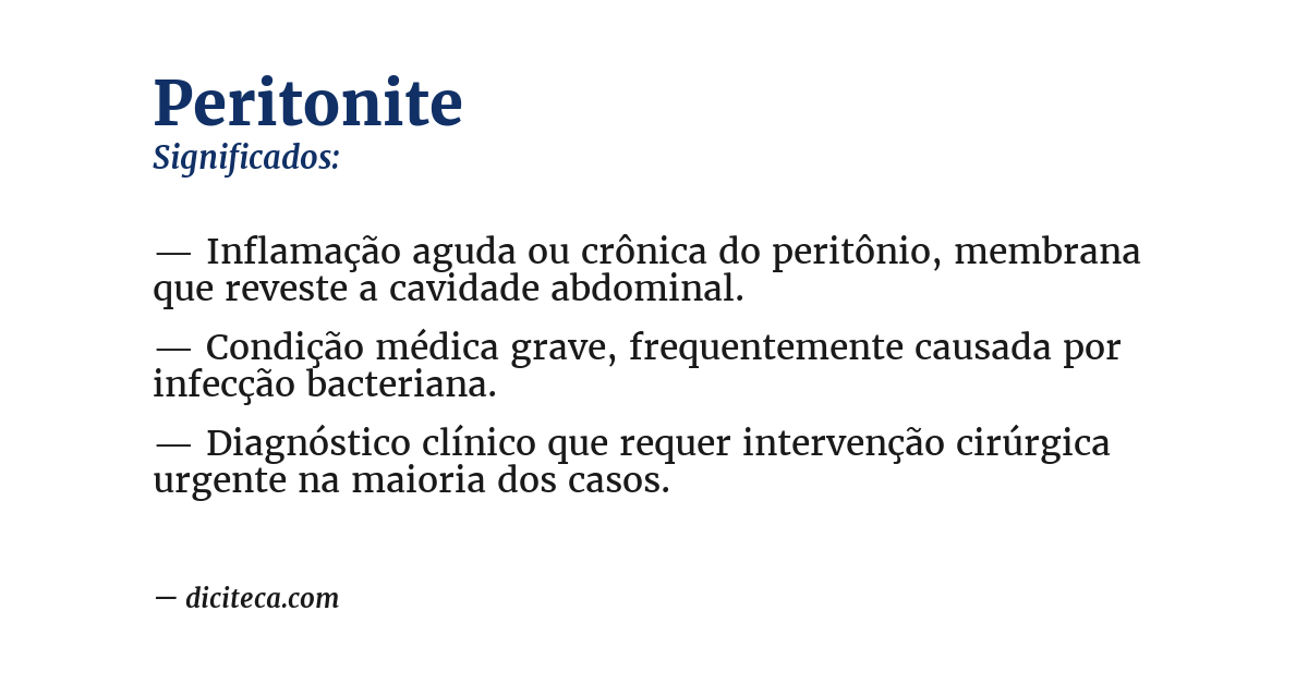 Significado de peritonite