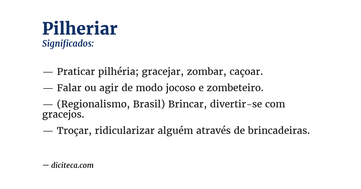 Significado de pilheriar