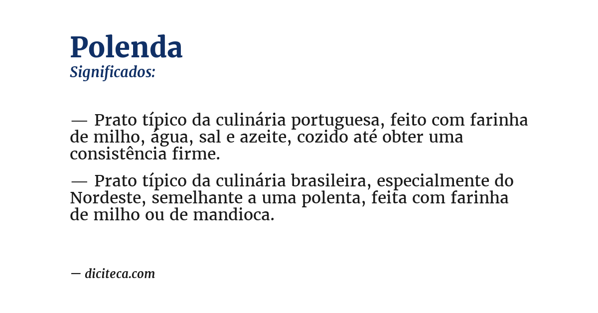 Significado de polenda