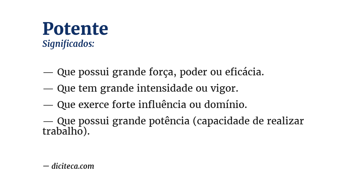 Significado de potente