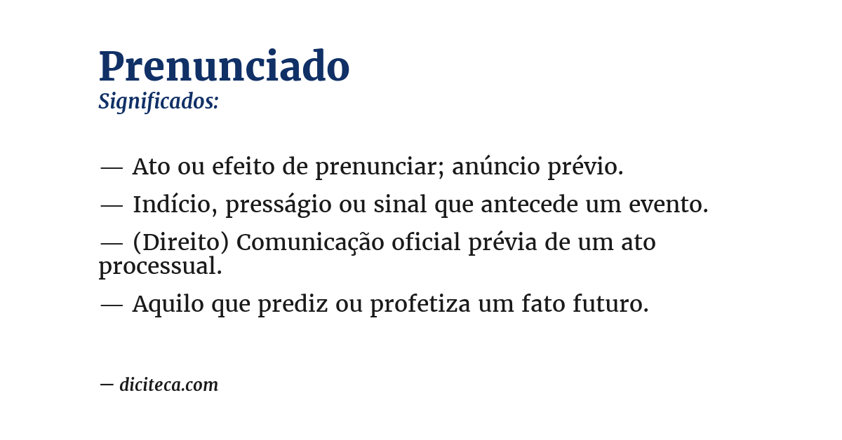 Significado de prenunciado