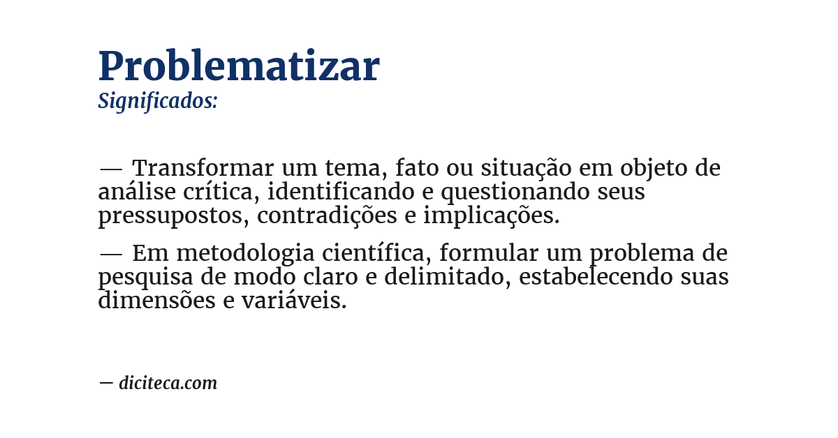 Significado de problematizar