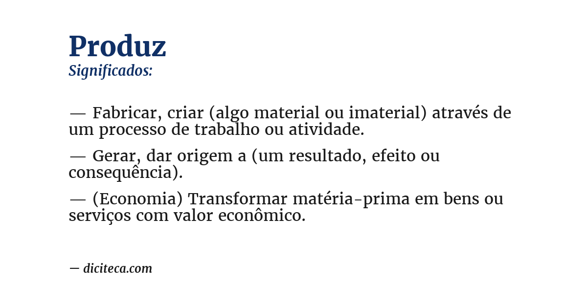 Significado de produz