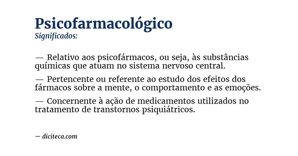 Significado de psicofarmacológico