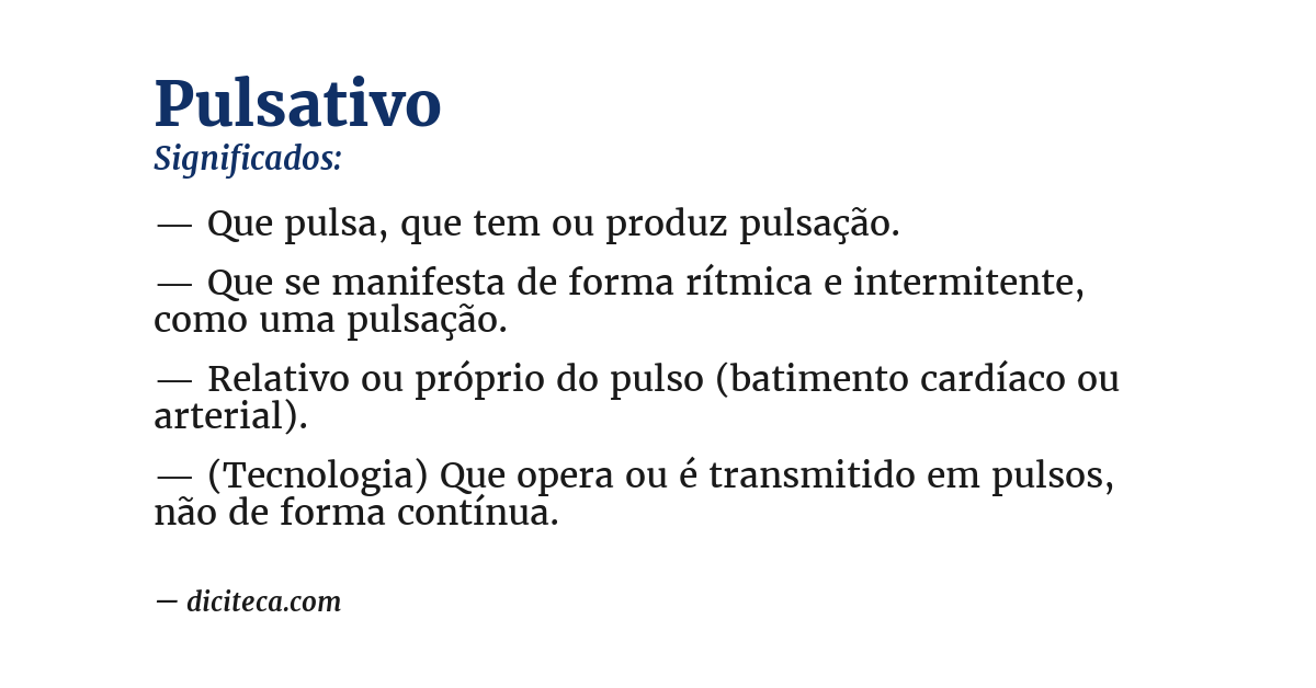 Significado de pulsativo