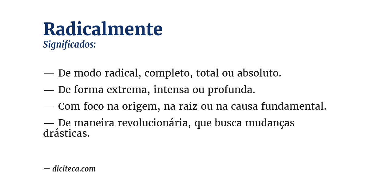 Significado de radicalmente