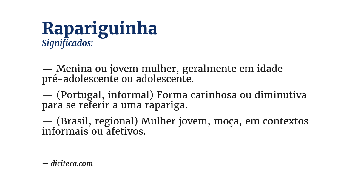 Significado de rapariguinha