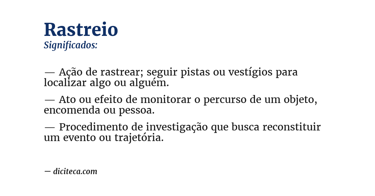 Significado de rastreio