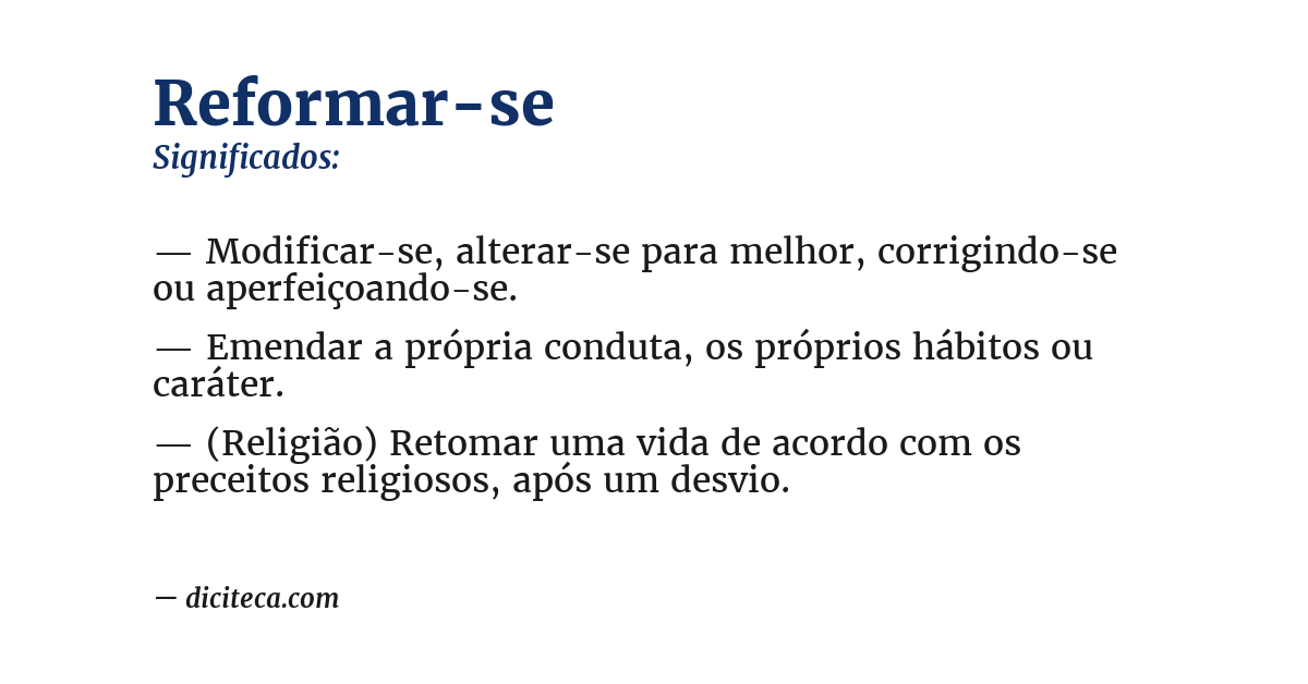 Significado de reformar-se