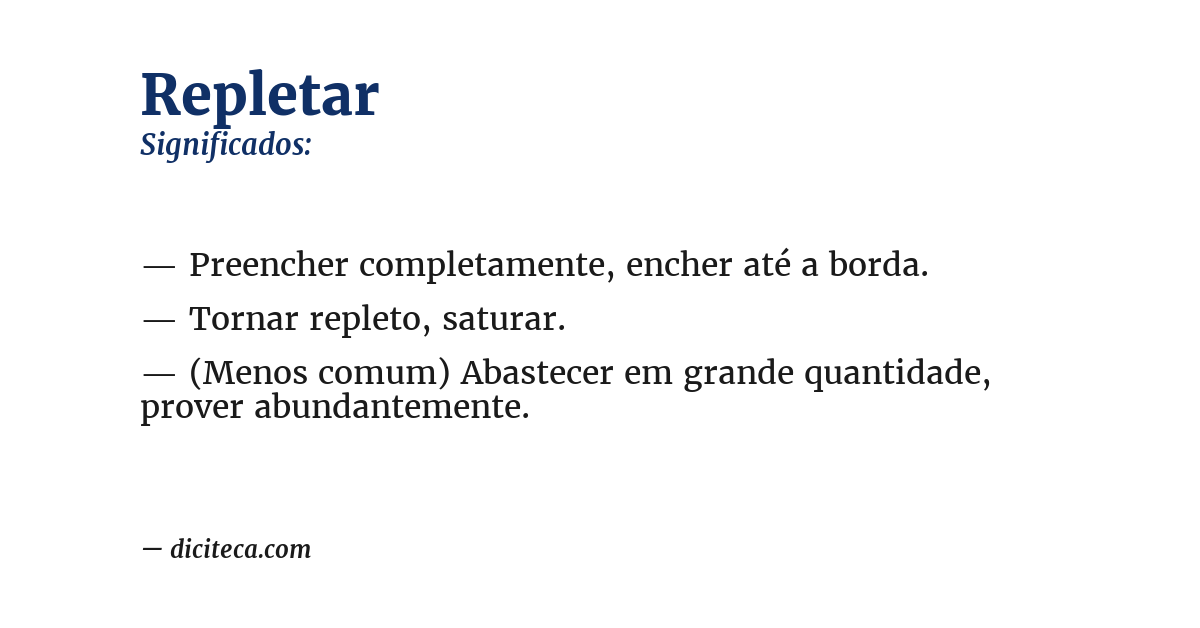 Significado de repletar