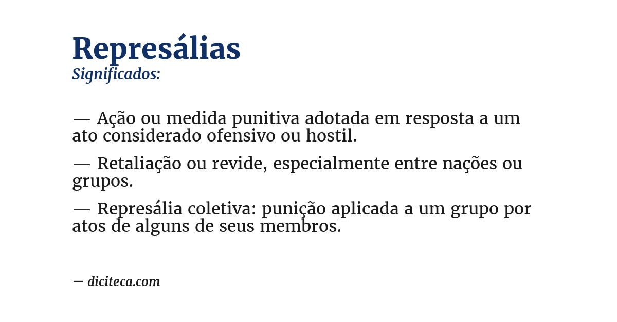 Significado de represálias