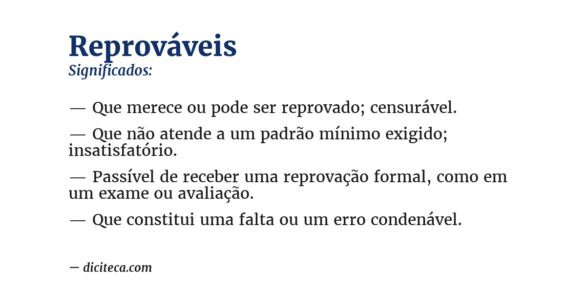 Significado de reprováveis