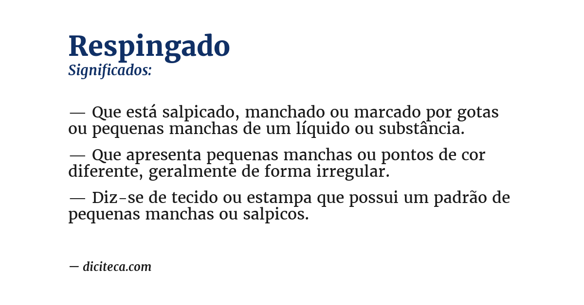 Significado de respingado
