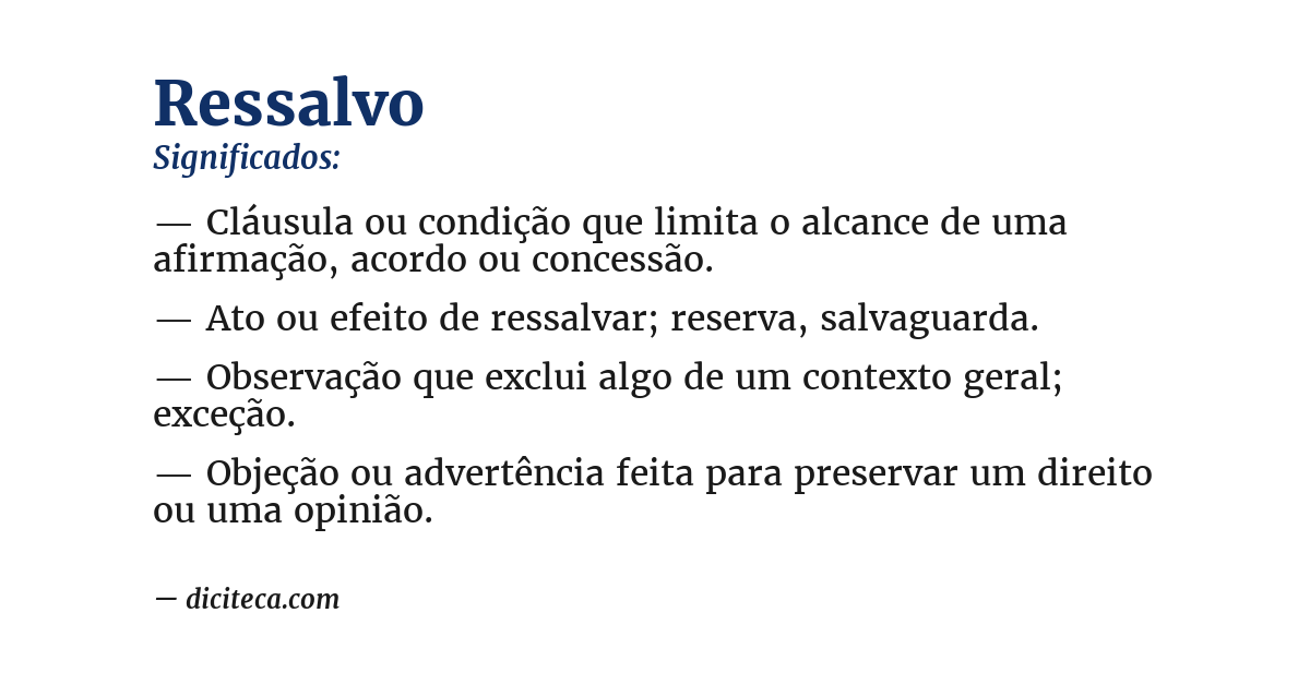 Significado de ressalvo