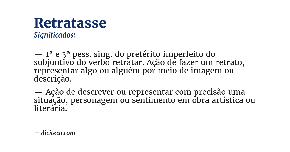 Significado de retratasse