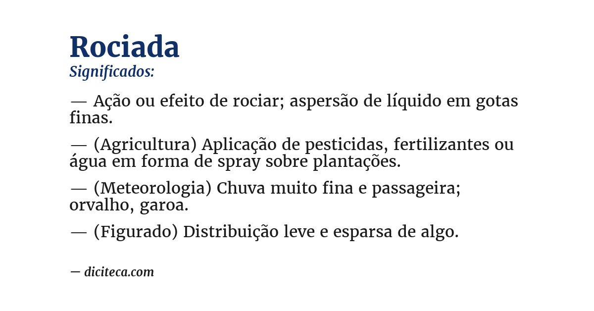 Significado de rociada