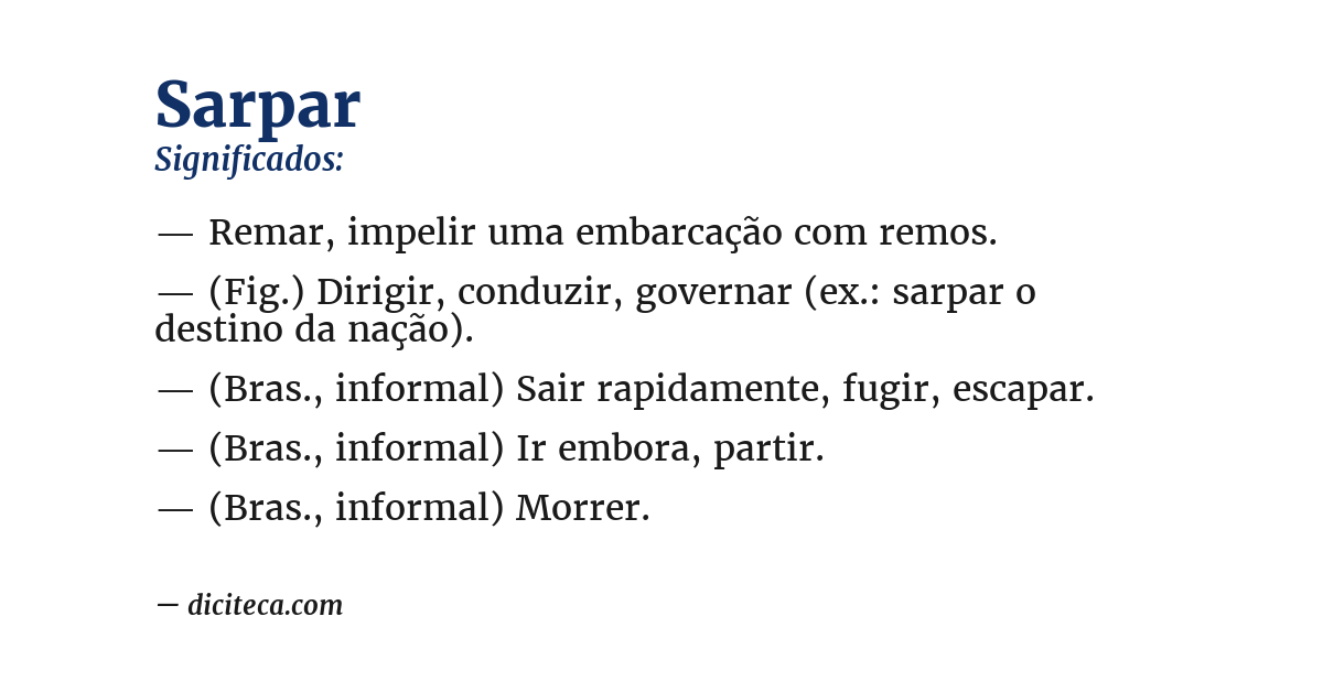 Significado de sarpar