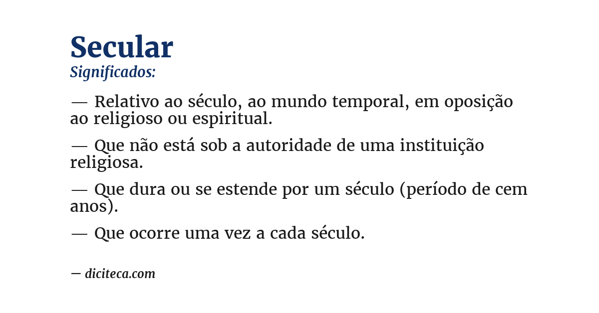 Significado de secular