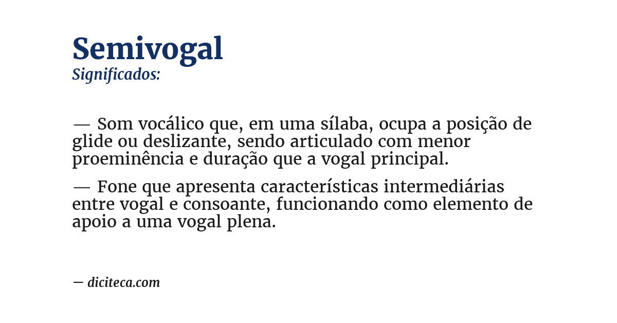 Significado de semivogal