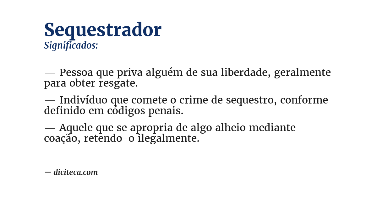 Significado de sequestrador