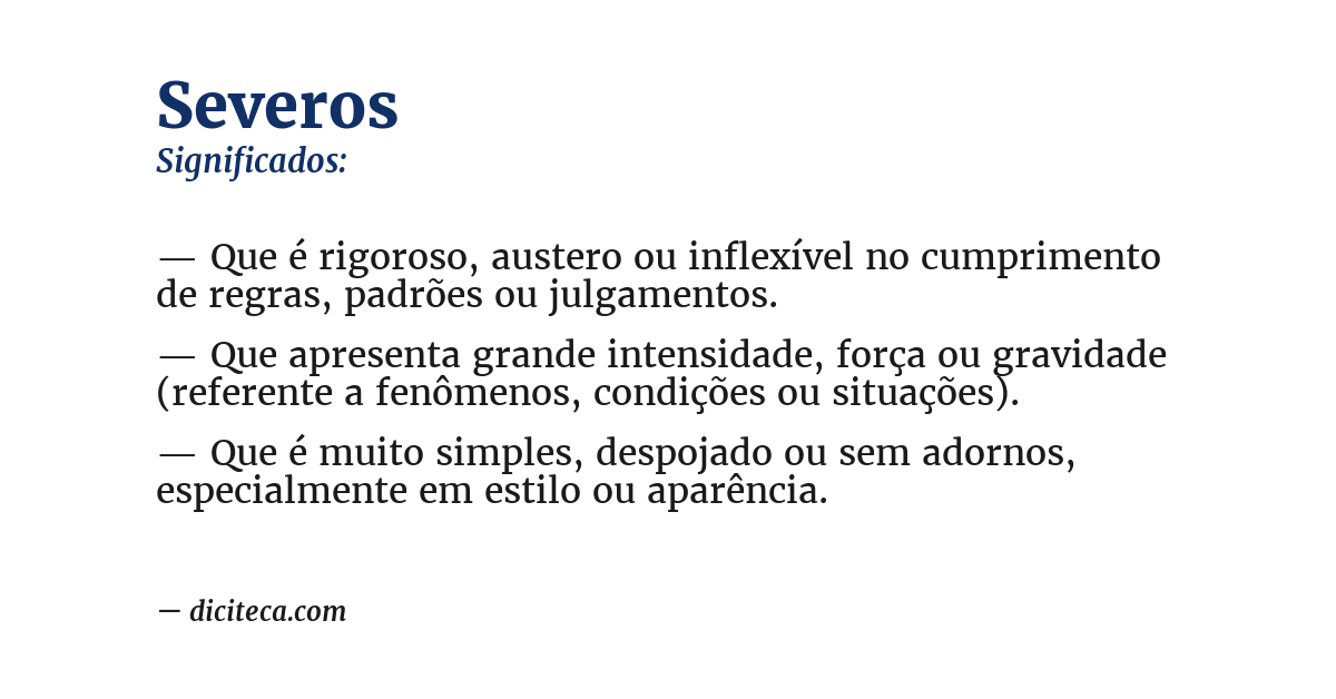 Significado de severos