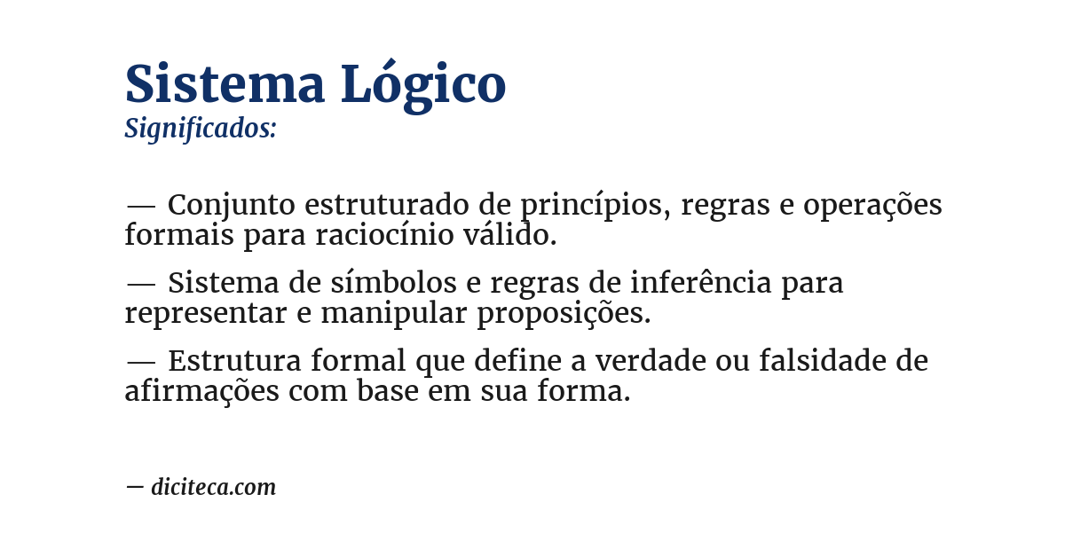 Significado de sistema lógico