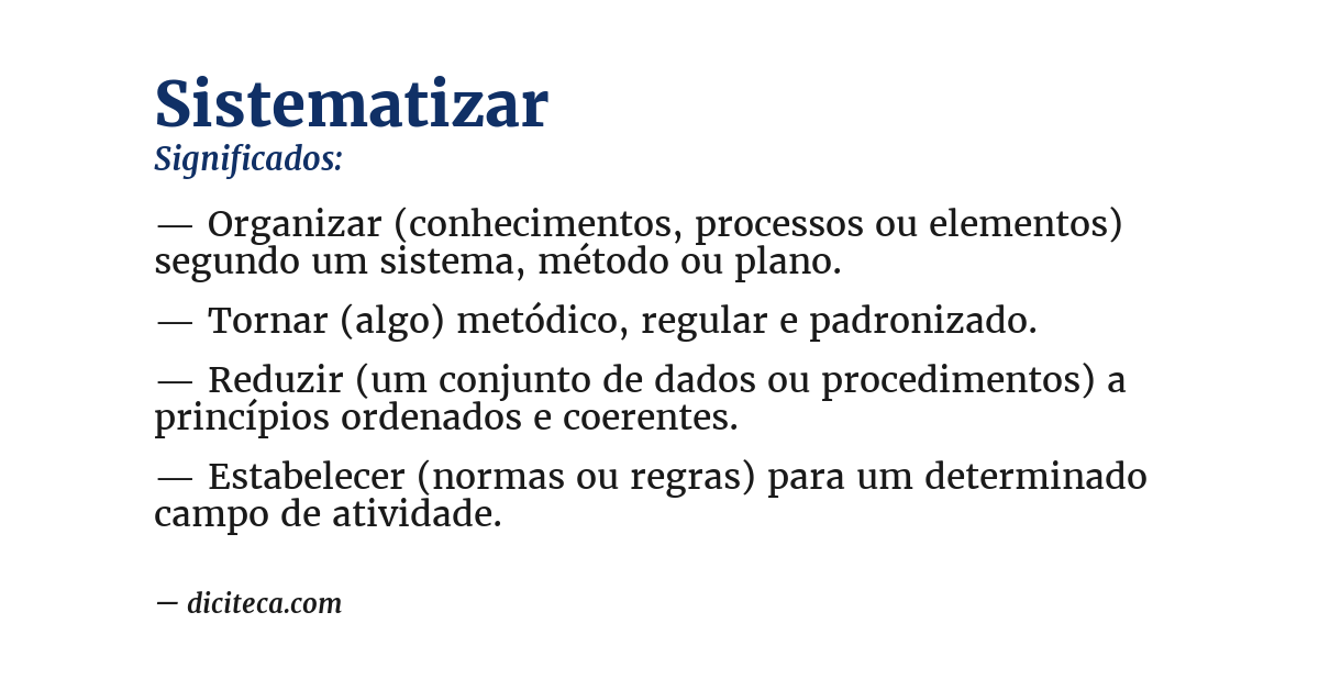 Significado de sistematizar