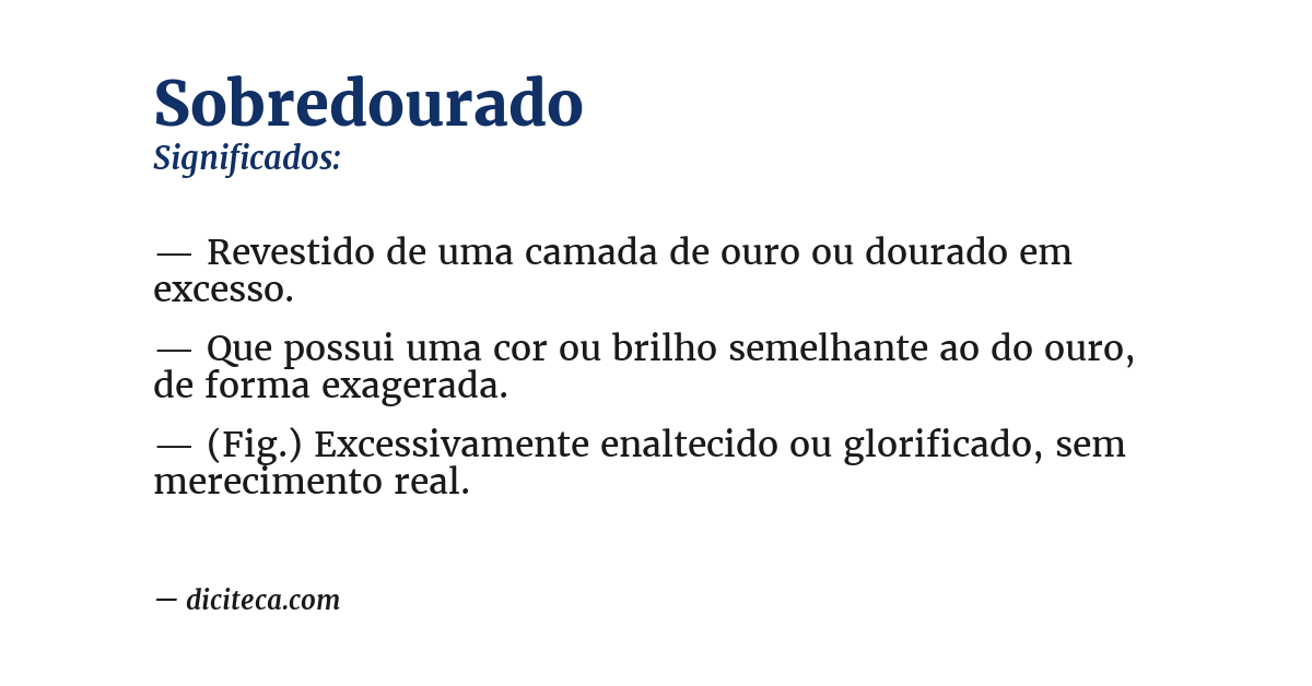 Significado de sobredourado