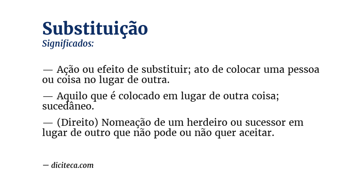 Significado de substituição