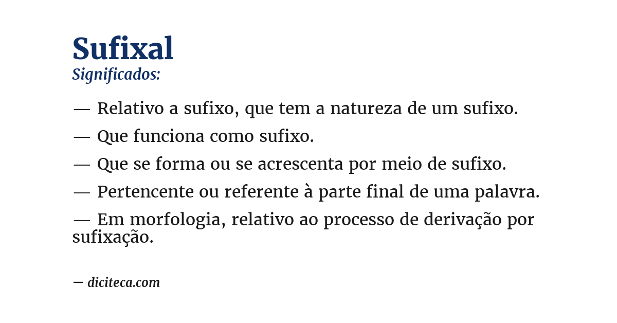 Significado de sufixal