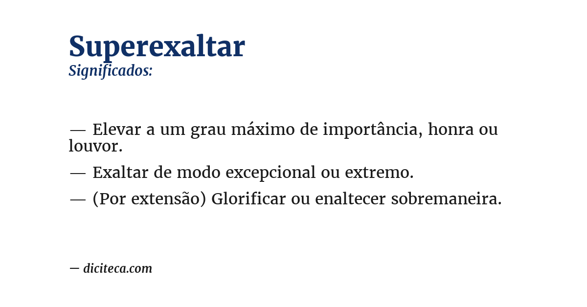 Significado de superexaltar