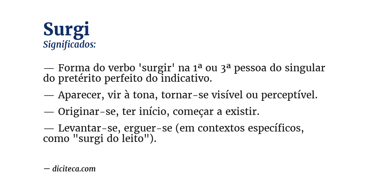 Significado de surgi