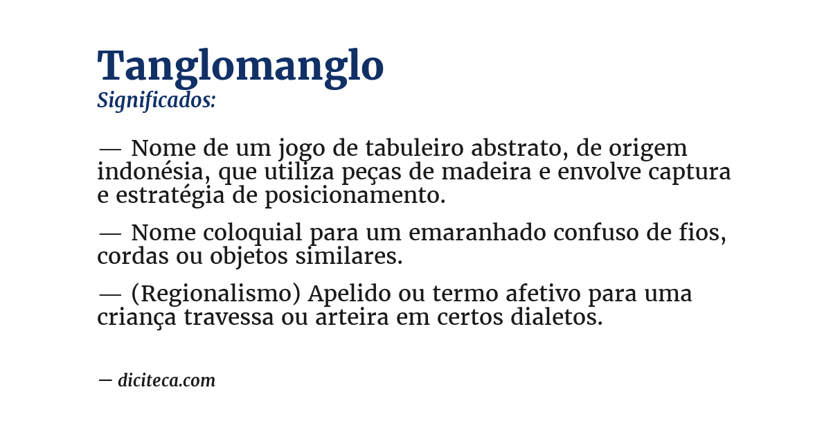 Significado de tanglomanglo