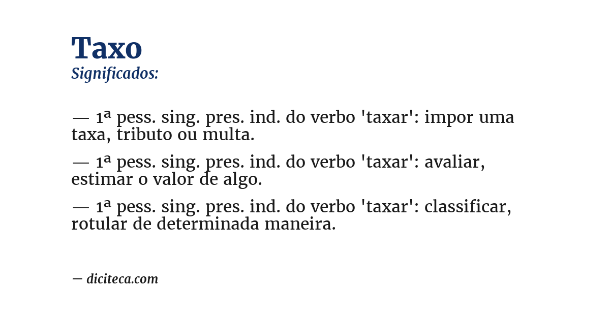 Significado de taxo