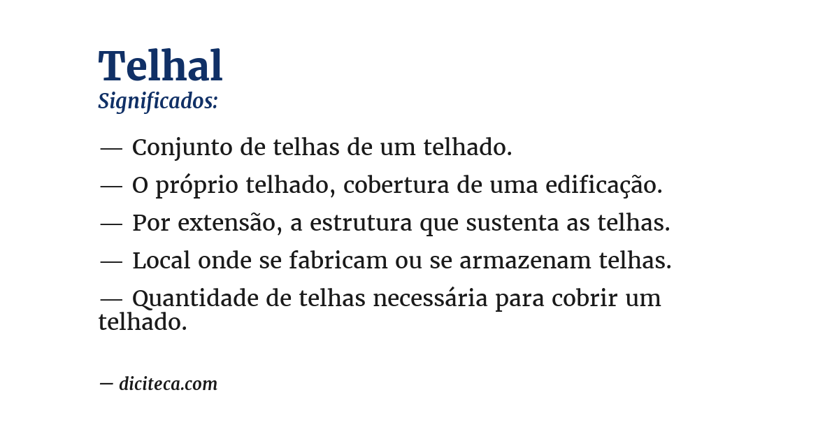 Significado de telhal