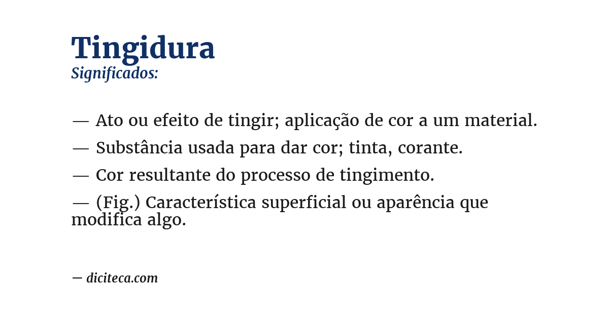 Significado de tingidura
