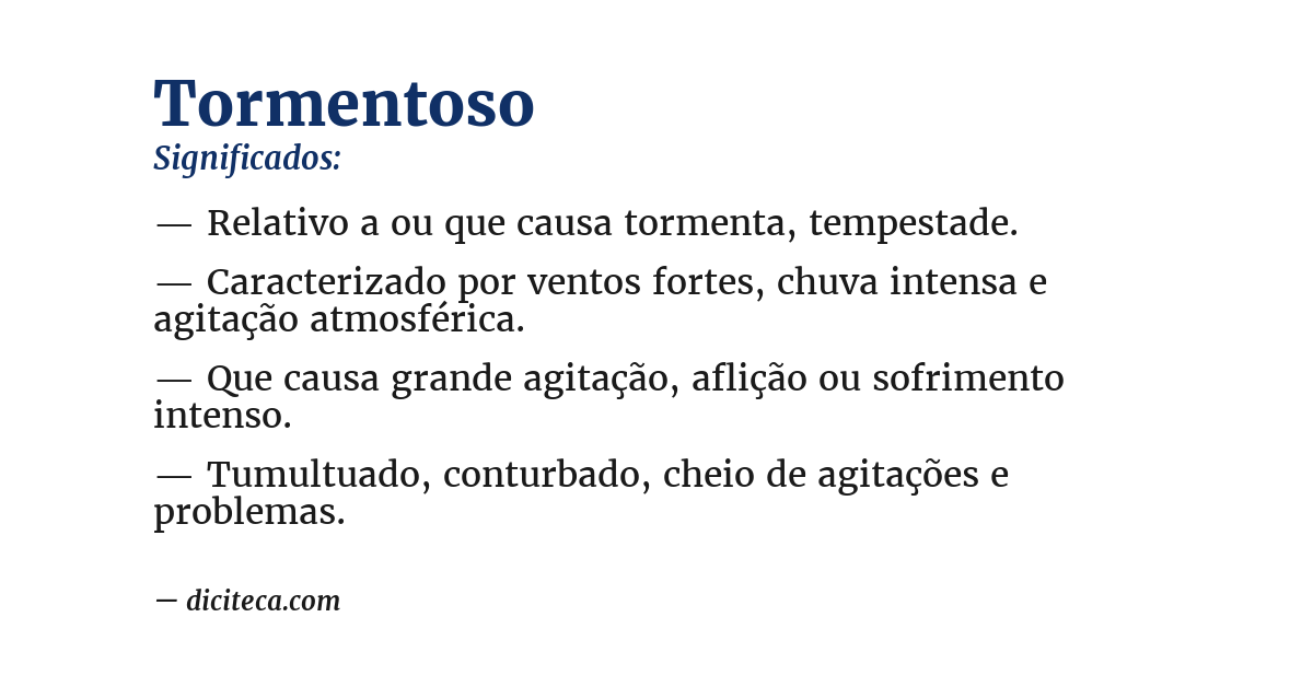Significado de tormentoso