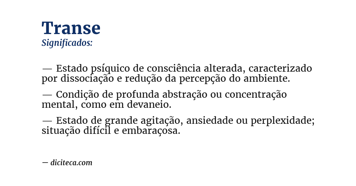 Significado de transe