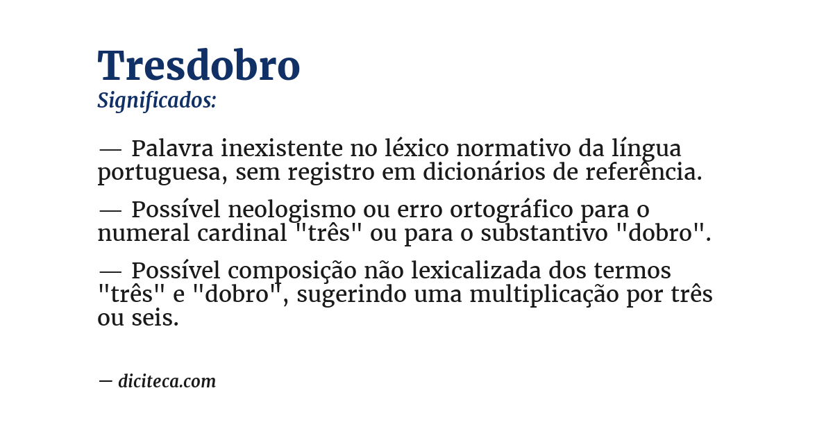 Significado de tresdobro