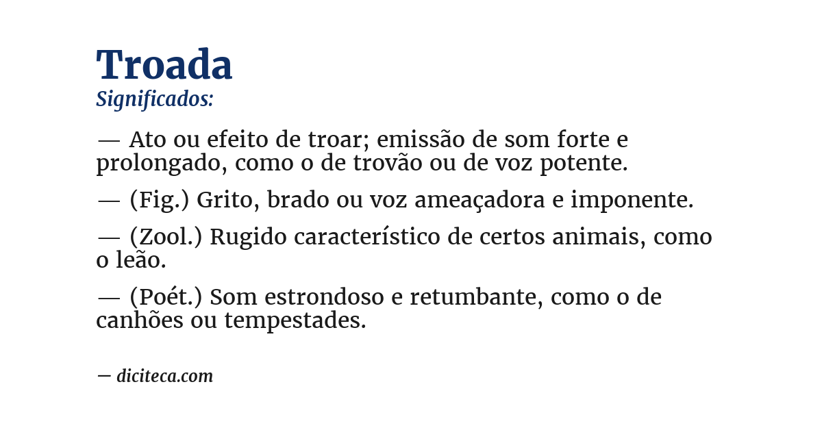 Significado de troada