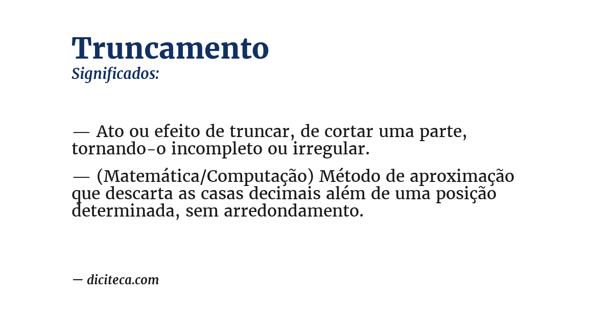 Significado de truncamento
