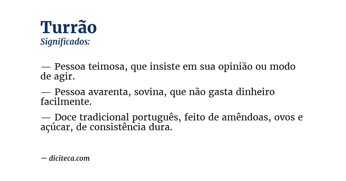 Significado de turrão