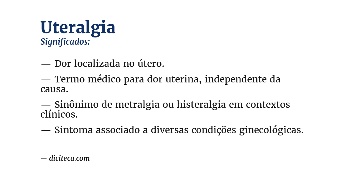Significado de uteralgia