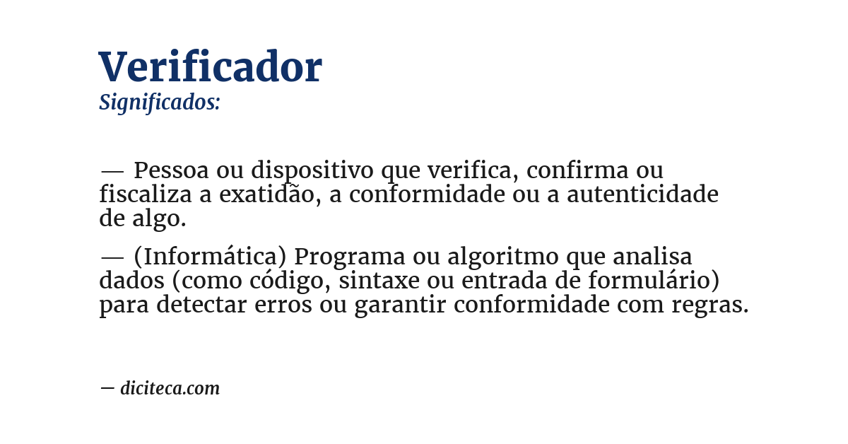 Significado de verificador